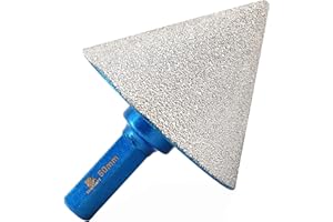 Bity fazowane diamentowe - BRSCHNITT 50 mm diamentowe wiertła pogłębiające 3/8" chwyt sześciokątny - do powiększania, polerowania, przycinania, zaokrąglania, kształtowania istniejących otworów marmurowych płytek porcelanowych granitu.