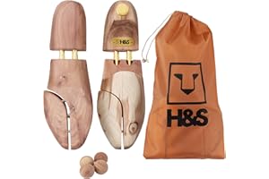 H&S Cedar Wood Shoe Stretcher - Cedar Shoe Tree for Men and Women - Shoes Stretchers - Womens or Mens Shoes - Wooden Boot or Leather Shoe-Stretcher Shaper - Shape Your Footwear