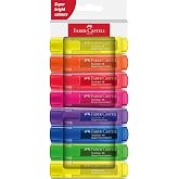 FABER-CASTELL 254648 - Fosforlu Kalem Seti 46, 8'li Kutu, Neon Renkler, Uzun &Ouml;m&uuml;rl&uuml; Kesik U&ccedil;lu, &Ccedil;izgi Genişliği 1-5 mm, Doldu