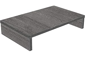 Bestier Supporto per monitor in legno per PC, supporto per scrivania, monitor/TV, supporto da scrivania per laptop, supporto in legno P2 (grigio, 40 cm)