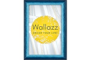Wallazz Cornice Portafoto in Legno Pregiato - Made in Italy - Vetro Sintetico Infrangibile Crilex - Disponibile in Diverse Varianti - Design Italiano e Qualità Artigianale, 20x30cm Blu/Azzurro