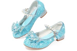 VTASQ Zapatos Princesa Niñas Glitterate Zapatos de Vestir Elegantes Mary Janes Zapatos de Tacón para Fiestas Bodas Cumpleaños y Cosplay
