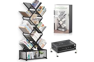 ‎GINTAN Gintan Bücherregal Baumform, Standregal 9 Ebenen, Eckregal platzsparend, DVD Regal, Desktop Aktenregal Aufbewahrungregal, Schlafzimmer, Wohnzimmer, Homeoffice und Desktop Heimbüro