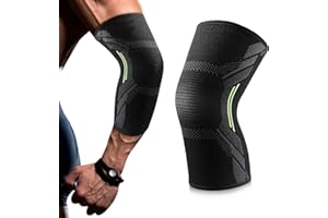 GlasFlength 1 sztuka łokcia ścięgna, rękaw kompresyjny na ramię odpowiedni dla mężczyzn i kobiet, szyna na łokieć ścięgna do zapalenia nadkłykcia, łagodząca ból, łokieć tenisowa (czarny, M)