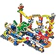 VTech Marble Rush Magentic Dino Adventure, Construction Set for Kids, 10 Marbles & 100 Building Pieces, Building Toy, Dinosaur Marble Run with Light & Sound Effects for 4, 5, 6 Years + English Version