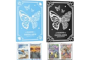 TAVADA Diamond Painting Bilder Album,2pcs A3 Diamond Painting Mappe Mit 60 Klarsichthüllen,A3 Diamond Painting Mappe,Diamond Painting Zubehör