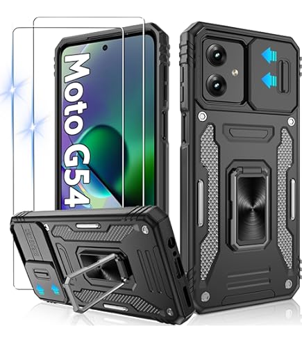 ILING Wallet Case For Motorola Moto G54 5G, Ultra-thin Matte Hard PC