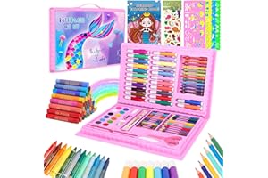 CutteeyFyry Maletin Pintura NiñOs De 3 A 9 AñOs,Sirena Maletin De Pinturas Para NiñAs,Pasteles Al óLeo, Crayones, LáPices De Colores, Regalos De Unicornio Para NiñAs De 3-9 AñOs