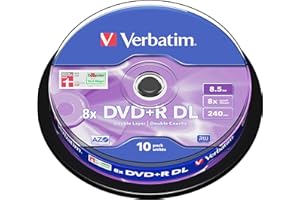 Verbatim D/L DVD+R Rohlinge (8x Speed, 10-er Stück Spindle)