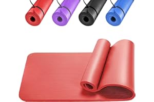 ROMIX Yoga Mat, 10 MM Extra Thick Foam Exercise Mat, 180x60cm Multi Purpose Non Slip Gym Mats with Carry Bag and Strap, Pilates Mat Ideal Workout Mats for Women Men Gymnastics Home Outdoor Fitness