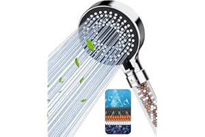 Magichome Shower Head, Upgraded Filter Shower Head High Pressure 5 Modes, Universal Hard Water Filter Showerhead with Extra Replaceable Accessories