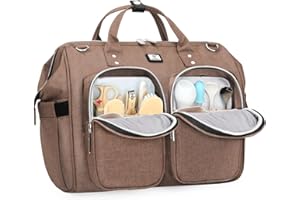 Pomelo Best Wickeltasche mit wasserdicher Wickelunterlage und 2 Kinderwagen Haken verstellbare Schultergurt multifunktionale Umhängetasche Reisetasche für Unterwegs