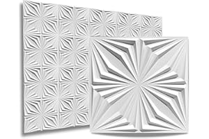 EURODECO Paneles 3D de plástico PVC, para pared o techo, diseño brillante, para sala de juegos, 40 unidades, D126 blanco