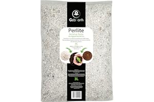GebEarth® | Perlite pour Plantes 3L | Améliore Le Drainage de l'eau | Perlite expansée, idéale pour Les Plantes succulentes, Les orchidées, Les Carnivores et Autres Plantes sensibles à l'humidité