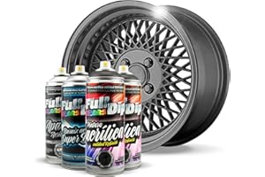 FULLCOLORS Kit Pinta Tus Llantas Brillo - Pintura Permanente Fácil Aplicación Hazlo-Tú-Mismo DIY (Elige Color) (Antracita Metalizado)