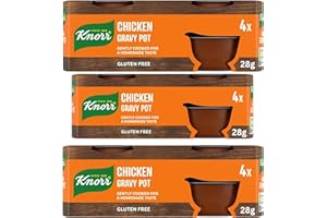 WISHESLA Chicken Gravy Pot Bundle Knorr Gluten Free Gravy, Gently Cooked for Homemade Taste, Ideal for White Meat Dishes, 4x28gr (Pack of 3)