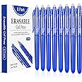 Erasable Gel Pens 0.7mm, KERIFI Blue Heat Erasable Fine Point Ballpoint Pens, Make Mistakes Disappear, Gel Ink Pens with Eraser for Drawing Writing Planner Journaling Crossword Puzzles School Supplies