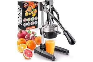 Zulay Kitchen Exprimidor de cítricos Profesional, Prensa Manual de cítricos y exprimidor de Naranja, exprimidor de limón de Metal – Exprimidor Manual de limón de y Soporte para exprimidor de Lima