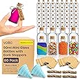 Small Glass Bottles - (80 Pack) 50ml Mini Glass Bottles with Corks, Funnel & Customisable Craft Labels for Wedding Favours, Shots, Potion Bottles, Spell Jars