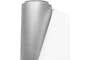 A-Express Cuero de imitación Tela Cuero sintético Vinilo Impermeable Paño de cuero Material de tela 140cm de ancho - Plata brillante Medio Metro (50cm x 140cm)
