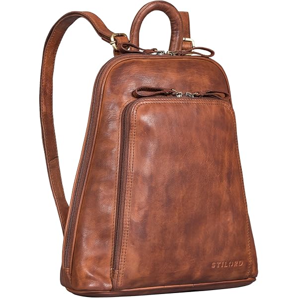 Zaino In Pelle Vintage STILORD 'Victoria II' Per Donna – Per Laptop 13 Pollici, Vera Pelle, Design Elegante