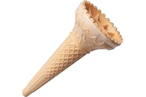Bazko Europäisches Eishörnchen | Knuspertüte mit Wellenrand 13 cm / 6,6 cm | 260 Stück | halbsüße Eiswaffeln Hörnchen für Softeis, Gelato, Sorbet | vegan