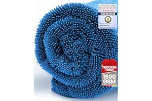 ‎IVALITY Ivality® Auto Trockentuch XXL 80x50 cm Ultra Saugstarke 1800 GSM Motorrad Twisted Towel mikrofasertuch - fusselfreie & Lack-schonende microfasertuch autopflege - Blau
