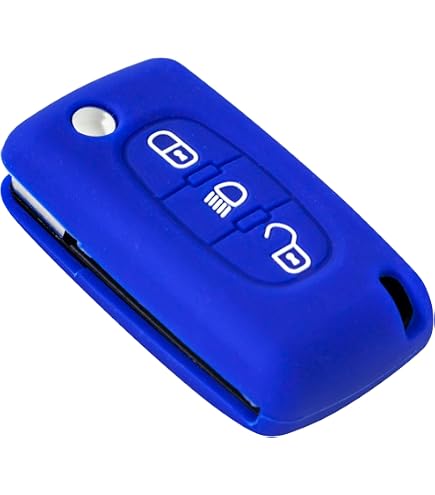 Funda Protectora Para Llave De Coche Citroën/Peugeot – TPU Suave, No Interfiere Con La Señal, Color Morado