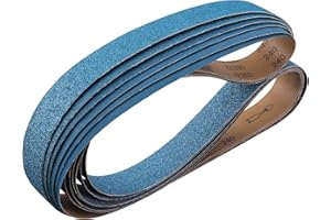 Shineboc Bandas de Lija 50 x 2000mm, Bandas Abrasiva de Corindón de Circonio Grano 40/60/80/120/240/400) para Lijadora de Banda para Metal, Madera -6 Piezas