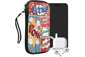 kwmobile Handytasche für Smartphones XXL - 7" - Neopren Handy Tasche Hülle Cover Case Schutzhülle - Comic Symbole Mehrfarbig - 17,7 x 8,5 cm Innenmaße