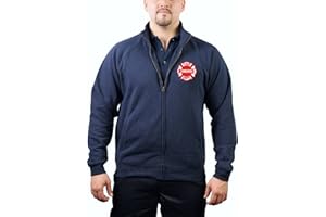 feuer1 Chicago Fire Department Navy Sweat Jacket Chest Emblem