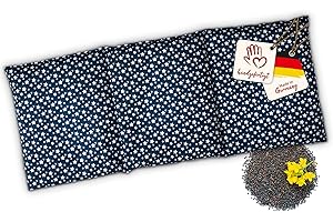 ‎NAVANGO navango® Körnerkissen für Mikrowelle & Backofen geeignet | Marineblau | Mit Rapsfüllung handgefertigt in Deutschland | ca. 50 x 20cm | 3 Kammern | OEKO-Tex Baumwolle | Nacken, Rücken und Schulter