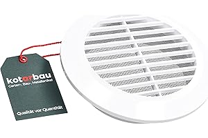 KOTARBAU® Kratka wentylacyjna ⌀125 mm, okrągły kołnierz, biała, wentylacja, siatka chroniąca przed owadami, kratka lamelowa, kratka wentylacyjna, przyłącze rurowe, kratka wentylacyjna, tworzywo sztuczne, kratka chroniąca przed warunkami atmosferycznymi
