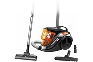 Rowenta RO3753 Compact Power Cyclonic - Aspirador sin Bolsa, Sistema Ciclónico sin Bolsa, Depósito 1.5 L, Cepillo Parquet y Boquilla 2 en 1 para Ranuras, 79 dB, Fácil de Limpiar