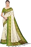 Anni Designer Women's Mysore Silk Printed Saree Border Tassels With Blouse Piece(WEDDING-ELEPHANT Colors_Free Size)