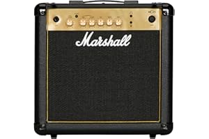 Marshall MG15G Amplificateur Combo Guitare, ampli d'entraînement adapté à la Guitare électrique - Noir et Dore