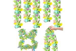 10M Girlande Ostern,osterdeko Girlanden Künstliche Aufhängen Blumenkranz Girlande mit Konfetti Oster geschenke für Feiertags 