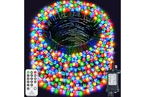 LYNNON 80M 1600 LED Christmas Lights Outdoor Fairy Lights Plug in Green Wire String Lights with Remote Timer 8 Modes Waterproof for Outside Garden Tree Yard Patio Party Wedding Decorations -Multicolor