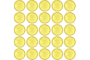Lusofie 25 Stück Mini Künstliche Zitronenscheiben Simulation Plastik Zitronen Deko Kunststoff Zitronen Scheiben Dekorative Für Festival Party Dekoration Basket-Füllung Zu Hause