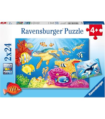 Ravensburger Puzzle Per Bambini 2x24 Pezzi – Un Giorno Allo Zoo, Da 4 Anni In Su