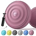 PROIRON Wobble Cushion Inflatable Air Stability Balance Board with Pump, Non-slip, Sitting Posture Trainer Wiggle Seat for Home and Office Chair Sensory Kids, Core Strength Trainer, Physio, Black