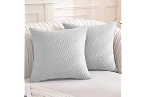 YSTELLAA Funda Cojin 40x40 (Juego De 2), Fundas Cojines Decorativas Geometría, Funda De Almohada Cremallera Invisible, Suaves Y Lavables, para Habitación Dormitorio Salón, Gris Plateado