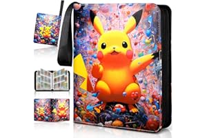 NCKIHRKK Raccoglitore Album Grande, Raccoglitore di Carte 900 Carte, Libro Porta Carte PU Impermeabile con Cerniera per Esposizione di Carte Album Collezionabili, Album Carte Pacchetti per Magic TCG