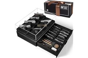 HOLME & HADFIELD Exposez votre collection de couteaux avec The Armory - Vitrine de couteaux de poche de qualité supérieure pour 20-30 couteaux - Grand tiroir - Cadeau d'anniversaire pour les hommes