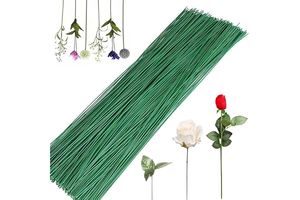 Fil de Fleurs Vert, Fil de Fleurs, Wires Floral Flowers, 100PCS Fil de Fer Fleur, Vert Tige Florale Artificielle Foncé, Emballage Tige Fleur, Stem Wire Florist Wire, 25cm