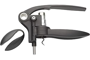 ‎LE CREUSET Le Creuset, Professionelles Korkenzieher-Set mit dazupassendem Kapselschneider, Entfernung von Weinkorken, Schwarz/Silber, Metall, LM250, 49005000000700