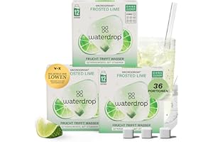 ‎WATERDROP MICRODRINK waterdrop® Frosted Lime - 36 zuckerfreie Drops mit prickelndem Limetten-Lemon Soda Geschmack - vitaminreicher Durstlöscher - spritzige Alternative zu Limonade, Sirup, Getränkepulver & Flavour Drops