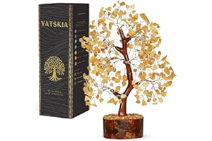 YATSKIA Yellow Aventurine - Crystal Tree, Yellow Crystal, Gem Tree, Chakra Tree, Artificial Trees, Crystal Tree for Positive Energy, Holistic Gifts for Women, Tree for Home Decoration