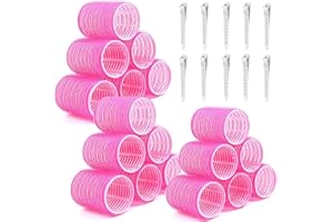 MRCHEN Rulos, 28 Piezas Rulos Pelo Grandes, 63mm 44mm 35mm Bigudies Pelo, Rosado Bigudis Para Rizar El Pelo, Rulos Pelo Corto, Rulos Para El Pelo Adecuado Para Cabello Corto Mediano Largo