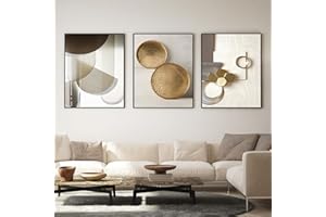 IUNTWEIE Images abstraites sur toile, tableau mural géométrique abstrait moderne pour salon, chambre à coucher, sans cadre, A,50x70cm*3